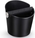 Coffee Knock Box 4.8 Inch Espresso Knock Box Coffee Bin Barista Accessories Coffee Machine Accessories Shock-Absorbent Barista Style Knock Box with Removable Metal Knock Bar and Non-Slip Base (Black)