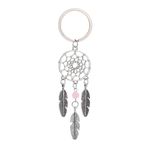 ASTROGHAR Dream Catcher Rose Quartz Crystal Key Chain Key Ring For Protection and Comfort