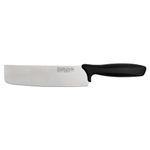 Rockingham Forge Essentials 8007 Range Lightweight Stainless Steel 7” Nakiri Knife with Black Handle, Individually Carded