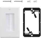 XGGYA 12 Packs Low Voltage Brush Wall Plate Wall Pass Through for Wire,1 Gang Wall Plates with Brackets,Cable Pass Through,Low Voltage Wall Plates for Cable Hider Wall