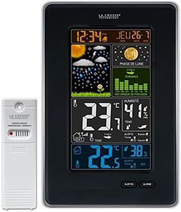 La Crosse Technology WS6835-BLA Weather Station with Moon Phase Screen Color Black