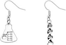 AKTAP DNA Earrings Science Flask Earrings DNA Double Helix Necklace Science Jewelry Chemistry Gifts Chemistry Biology DNA Lab Tech Charm Earrings (DNA Double Helix Earring)