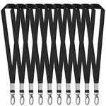 15Pack Lanyards for Id Badges Black Key Lanyard with Clip Neck Strap with Badge Clip Bulk Lanyards for Neck Name Badge Holder,Id Card,Keys Strap