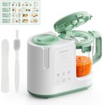 Momcozy AutoMeal Baby Food Maker – One-Step Auto Steam & Blend Food Processor, 15oz Large Cup & 6-Blade Design, Self-Cleaning, Auto 3-Stage Texture Settings for Effortless Homemade Baby Puree