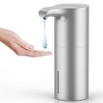 YIKHOM Automatic Liquid Soap Dispenser, 15.37 oz Touchless Dish Soap Dispenser with Waterproof Base, 5 Adjustable Soap Volume Hand Soap Dispenser, Sensor Soap Pump for Kitchen Bathroom Office Hotel