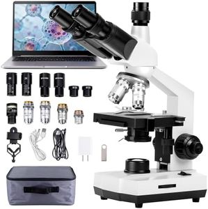 SWIFT SW320T Trinocular Microscope 40X-5000X,Professional Lab Compound Microscope with 2MP Camera, Carrying Case, Phone Holder & Experiment Accessories - Metal Body for Adults & Students