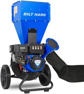 BILT HARD Wood Chipper - 7.5 HP 224cc Gas Powered Shredder, 2 in 1 Multi-Function Heavy Duty, 3" Max Wood Diameter Capacity with Collection Bag