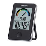 Taylor Precision Products 1732 Taylor Digital Indoor Comfort Level Thermometer and Hygrometer, Black