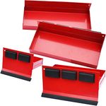 Magnetic Shelf 4-Pcs Set - Red Magnetic Tool Trays - Metal Tool Box with Strong Magnets - Magnetic Storage for Toolbox - Tool Box Accessories for Van Workshop