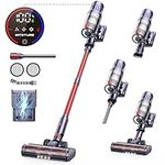 INTETURE Cordless Vacuum Cleaner 550W/45Kpa,60Mins Stick Vacuum,Self-standing Upright Vacuum Cleaner with Wall Mount Charging,Touch Screen,Vacuums for Hardwood Floor Carpet Pet Hair