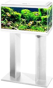 Aquarium Fish Tank with Stand/Filter/LED Lighting 60cm 2ft 58L (White)