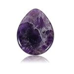 Soulnioi Healing Crystal Pocket Palm Stone Oval Thumb Worry Stone Reiki Energy Stone for Anxiety Meditation Spiritual Healing (Amethyst)