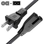 BICMICE 6Ft Extra Long 2 Prong Polarized Power Cord for Vizio-LED-TV Smart-HDTV E-M-Series Sound Bar 2 Slot Adapter-AC-Wall-Cable:IEC-60320 IEC320 C7 to NEMA 1-15P for Sharp Philips LED TV PS1 PS2