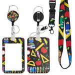 YCDKK ID Badge Holder with Lanyard and Retractable Badge Reel Clip Set, Funny Work Id Card Holder for Nurse Doctor Teacher ID Proximity Key Cards Drivers Licenses, and Passes (Stationery)