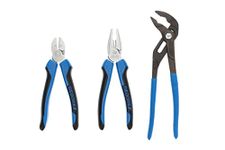 Gedore S 8393 Pliers Set / 3 Pieces. Pliers Set with Power Combination Pliers/Combination Pliers, High-Leverage Diagonal Cutters and Universal Pliers.