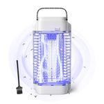 Bug Zapper, 4200V 18W UV Insect Pest Fly Killer, Electric Mosquito Zapper for Indoor and Outdoor, Waterproof Mosquito Killer Lamp for Flying Insect Control Lamp, Outdoor & Indoor Fly Zapper(White)