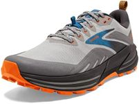 Brooks Cascadia 16 Men's Trail Running Shoe, Oyster Mushroom/Alloy/Orange, 10.5