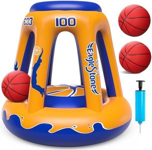 EagleStone Pool Basketball Hoop for Kids 4-8, 8-12 & Adults, 47" Inflatable Floating Basketball Hoop Pool with 3 Balls & Pump, Heavy-Duty Pool Toy for Summer Outdoor Water Games, Family & Party Fun