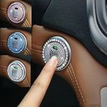 YOURKARTS.COM Car Push Start Button Cover Diamond Ring Car Accessories Interior Decoration (Blue Colour)