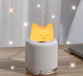 Mini Portable Ultrasonic Cat Humidifier for Bedroom Baby Car Desk. Cute Cool Mist Small Air Humidifier with USB for Home Office Travel Nursery Pet Plant. Silent & Auto Shut-off - ASTROVIS (White)