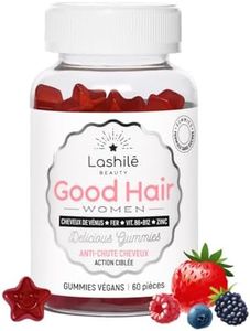 Lashilé Beauty - Compléments Alimentaires - Good Hair Women - Anti Chute Cheveux - Cure 1 mois - 60 Gummies - Fabrication Française - Biotine, Fer, Zinc, MSM, Vitamine B6, B12