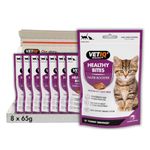 VETIQ Healthy Bites Nutri Booster Treats For Cats & Kittens From 8 Weeks, Tasty Supplements Packed With Vitamins, Minerals & Amino Acids to Help Support the Immune System, 65 g (Pack of 8)