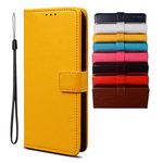 Case for Google Pixel 6a Wallet Case, PU Leather with Magnetic Closure Card Holder Stand Cover, Leather Wallet Flip Phone Cover for Google Pixel 6a-Yellow