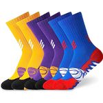 HYCLES Kids Basketball Socks 3 Pairs for Boys and Girls 6-16 Years Youth Soccer Football Rugby Socks Young Athletes Premium Quality, Moisture-Wicking, and Durable 6-8 years