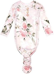 Posh Peanut Baby Soft Gown for Girls - Viscose from Bamboo Infant Layette Swaddle Wear - 0-3 months - Vintage Pink Rose