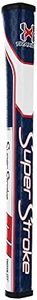 SuperStroke Traxion Pistol GT Tour Golf Putter Grip, Advanced Surface Texture that Improves Feedback and Tackiness, Minimize Grip Pressure with a Unique Parallel Design, Red/White/Blue