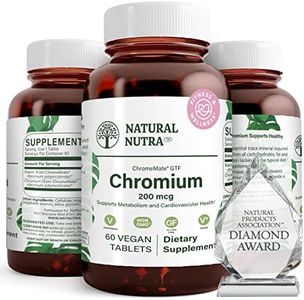 Natural Nutra GTF Chromium Polynicotinate with ChromeMate®, Niacin Bound, Diabetic, Blood Sugar, Weight Loss Supplement, Supports Metabolism and Cardiovascular Health, 200 mcg, 60 Vegan Tablets
