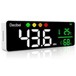 SURLABA Decibel Meter Wall Mounted, 3In1 Digital Sound Level Meter 30~130dB Range with Temperature & Humidity Display, 11" Large LED Screen Noise Monitor for Home, Baby Room, Library, Office