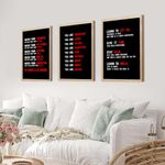 Inspirational Canvas Wall Decor Framed 15x21 inch Set of 3 Large Office Motivational Wall Art Modern Success Entrepreneur Mindset Quotes Pictures Prints Painting Artwork Wood Frame