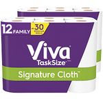 Viva Signature Cloth TaskSize Paper Towels, Soft & Strong Kitchen Paper Towels, White, 2 Packs of 6 Family Rolls (143 Sheets per roll)