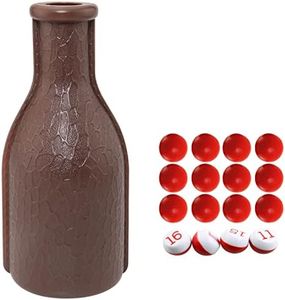 ITROLLE 1Set Plastic Kelly Pool Shaker Bottle with 16 Numbered Marbles Tally Peas/Balls, Brown Ball