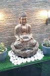 Big Bulk Fiberglass White Kamal/Lotus Big Indoor Fountain Outdoor Fountain With Led Lights For Home Decor And Office Decoration Or Gifting/Anniversary (Size : 65 X 65 X 90 Cm) (Beige)