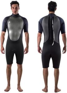 Body Glove Pro3 Men Shorty Wetsuit 2/1mm Back Zip Short Sleeve Spring Wet Suit for Bodyboarding Surfing Swimming Snorkeling Scuba Diving