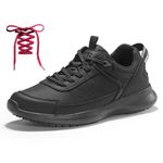 SPIEZ Non Slip Work Shoes Women - SRC Waterproof Oilproof School Shoes, Non Steel Toe Cap Work Trainers Black UK 5