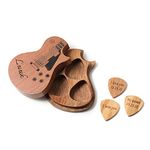 Personalized Guitar Picks Custom Engraved Any Text Name Wooden Guitar Picks Set Guitar Picks Box 3 Piece Wood Picks for Jazz Guitar Ukulele Beth