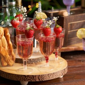 MATANA Clear Plastic Wine Glasses, 48-Pack – Reusable Party Cups