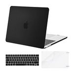 MOSISO Compatible with MacBook Pro 13 inch Case M2 M1 2024 2023 2022-2016 Release A2338 A2289 A2251 A2159 A1989 A1706 A1708, Plastic Hard Case&Keyboard Cover Skin&Screen Protector, Black