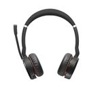 Jabra Evolve 75 UC Wireless Stereo On-Ear Headset – Unified Communications Optimised Headphones With Long-Lasting Battery – USB Bluetooth Adapter – Black