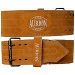 Aurion by 10 club Sued Leather Powerlifting Gym Belt-Medium | Weight Lifting Belt for Heavy Workout for Men & Women | Professional Heavy Weight Lifting Belt - Brown