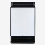 BRANCO Rich Look Bathroom Organizer | Bathroom Rectangular Mirror | Bathroom Cabinet With Mirror | Plastic Corner Cabinet With Mirror | Standing Mirror With Storage | Washroom Mirrors (Black)