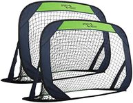 Sport Squad Portable Soccer Goal Net Set - Set of Two 4' Pop Up Training Soccer Goals with Compact Carrying Case - Easy Assembly and Compact Storage - Great for Kids and Adults