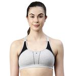 Enamor SB08 Racer Back Medium Impact Cotton Bra - Padded, Wirefree & High Coverage GREYMELANGE