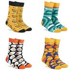 DYNAMOCKS Socks for MEN and WOMEN - (Combo Pack of 4 | Crew Length | Material: Combed Cotton | Multicolour | Size: Free (UK 7-12)) (#3 Pack of 4)