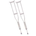 Drive Medical Aluminum Crutch with Comfortable Underarm Pad and Handgrip, Gray, youth 1 count