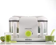 BEABA - Babycook Duo - Baby Food Maker 4 in 1 : Food Procesor, Blender and Cooker - Soft Steamer Cooking - Homemade Baby Food in 15 Minutes - XXL : 2 x 1100 ml Capacity - Neon