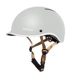 Exclusky Bike Helmet Adult, Urban Cycle Helmet Adjustable Skateboard Scooter Skating Bicycle Commuter Helmet for Men Women (beige)